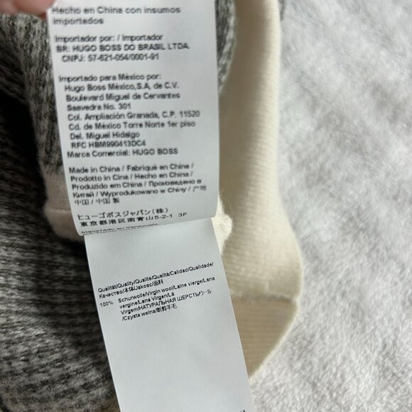 BOSS HUGO BOSS Womens Houndstooth Wool Crewneck Sweater Large Gray Pullover - Picture 4 of 9